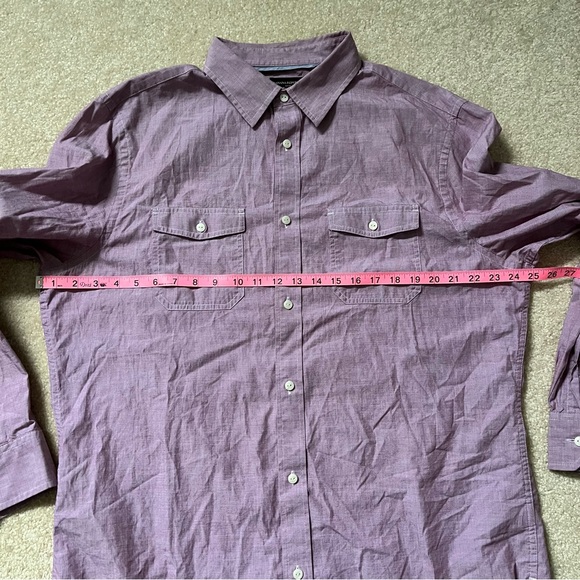 Banana Republic Factory Long Sleeve Palomino Check Button Up Shirt Mens XL Red - Picture 7 of 8